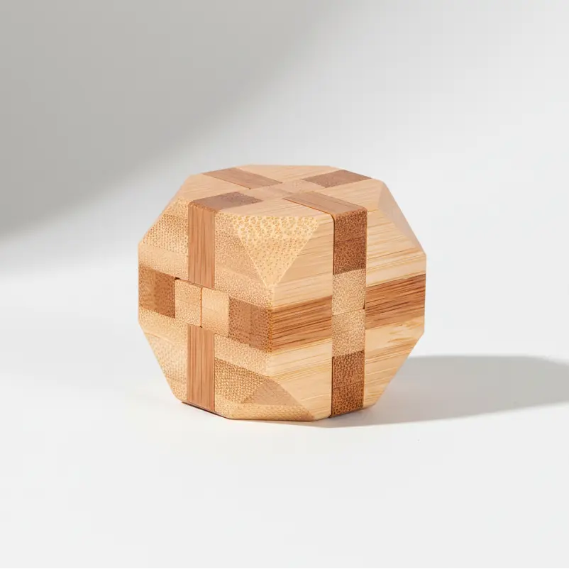 Wooden Kong Ming Puzzle for Brain Training & Focus | Premium IQ Teaser Gift for Kids & Adults | Puzzlets™ Puzzlets