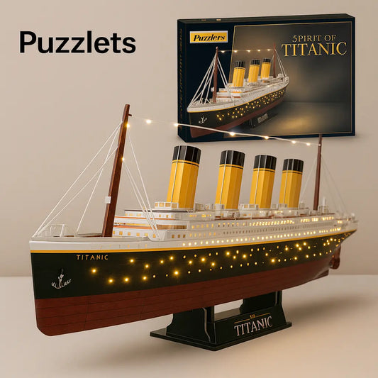 Titanic LED 3D Large Puzzle Kit –  Craft Challenge for Adults & Kids Puzzlets