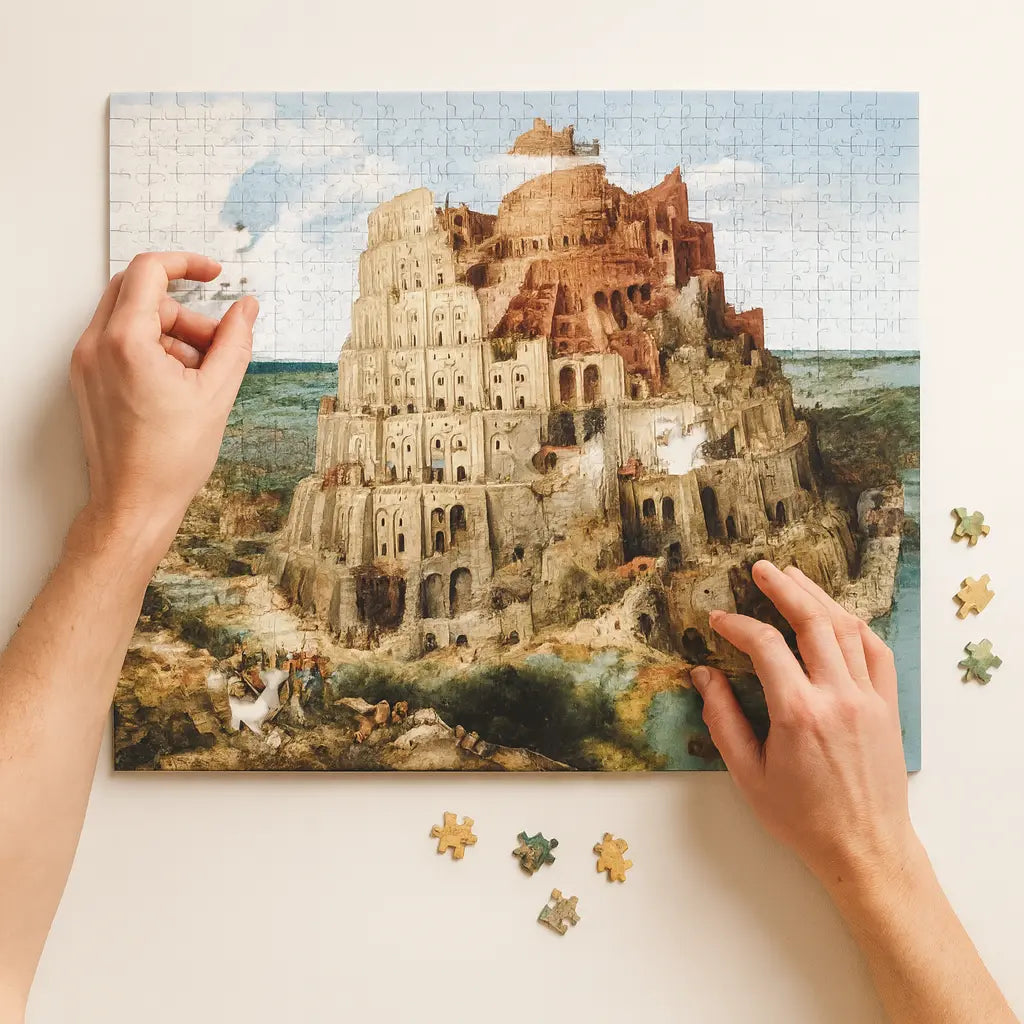 Tower of Babel 1000-Pc Puzzle – A Mind-Sharpening, Immersive Art Challenge for Adults & History Lovers Puzzlets