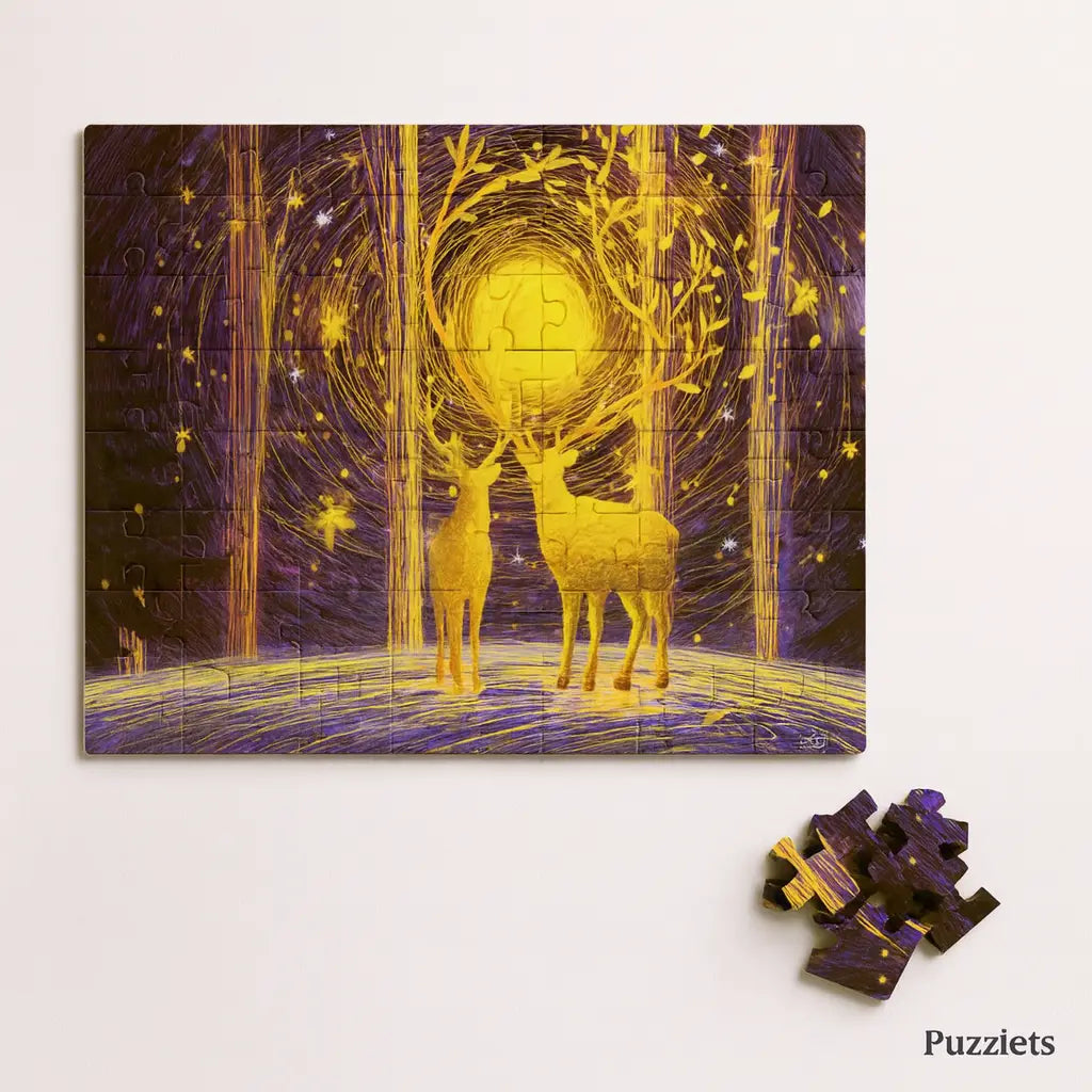 “Deer in the Forest” 1000-Pc Puzzle – A Relaxing Mind-Boosting Challenge for Adults & Families  | Puzzlets™ Puzzlets