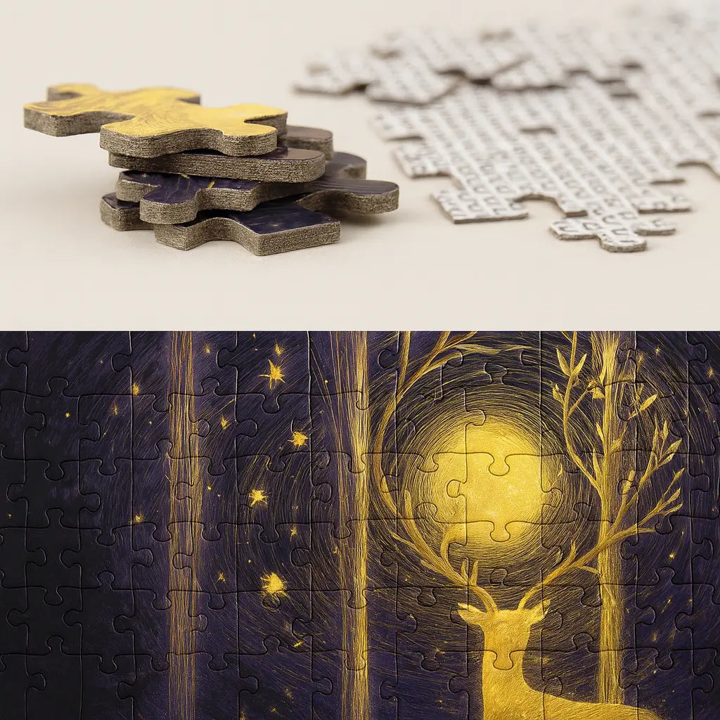 “Deer in the Forest” 1000-Pc Puzzle – A Relaxing Mind-Boosting Challenge for Adults & Families  | Puzzlets™ Puzzlets