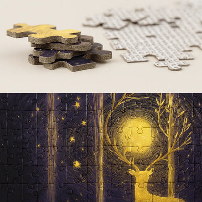 “Deer in the Forest” 1000-Pc Puzzle – A Relaxing Mind-Boosting Challenge for Adults & Families  | Puzzlets™ Puzzlets