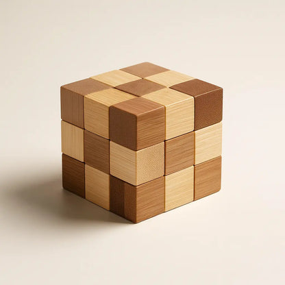 Wooden Kong Ming Puzzle for Brain Training & Focus | Premium IQ Teaser Gift for Kids & Adults | Puzzlets™ Puzzlets