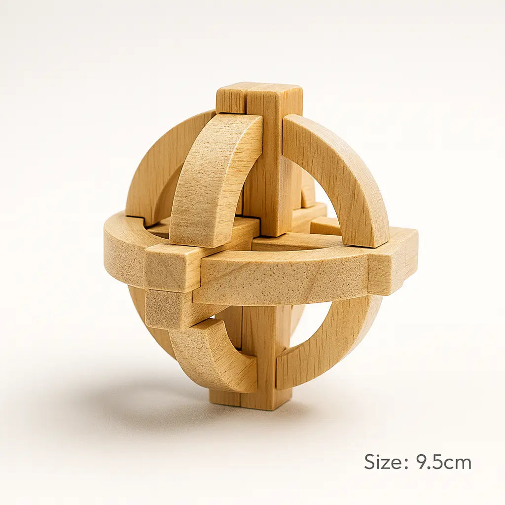 Stress-Relief Wooden Brain Teaser | Puzzlets Luban Lock for Focus, Patience & Mental Clarity Puzzlets