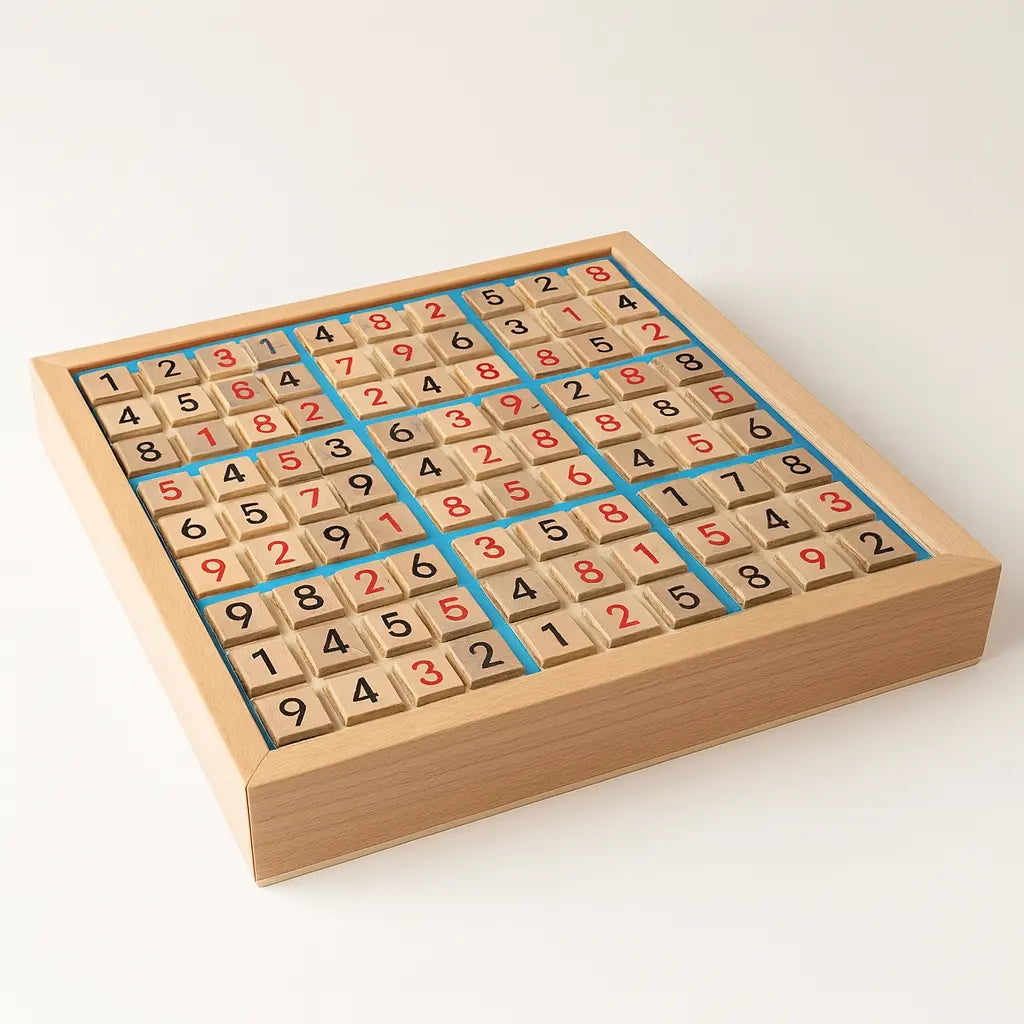 Sudoku Wooden Brain Training Board with Drawer – Boost Focus & Problem-Solving Puzzlets