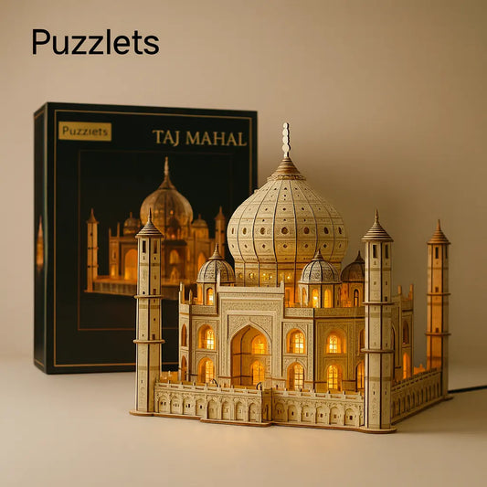 Taj Mahal 3D Wooden Puzzle – A Premium Brain-Challenge for Focus, Skill & Relaxation Puzzlets