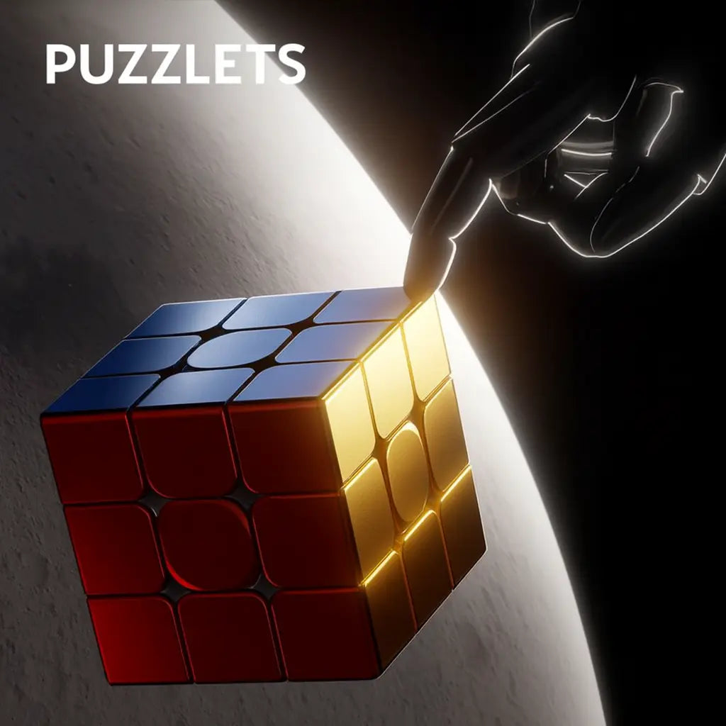 Puzzlets Metal 3×3 Brain Cube – Premium Alloy Puzzle for Focus, Logic & Mindful Challenge Puzzlets