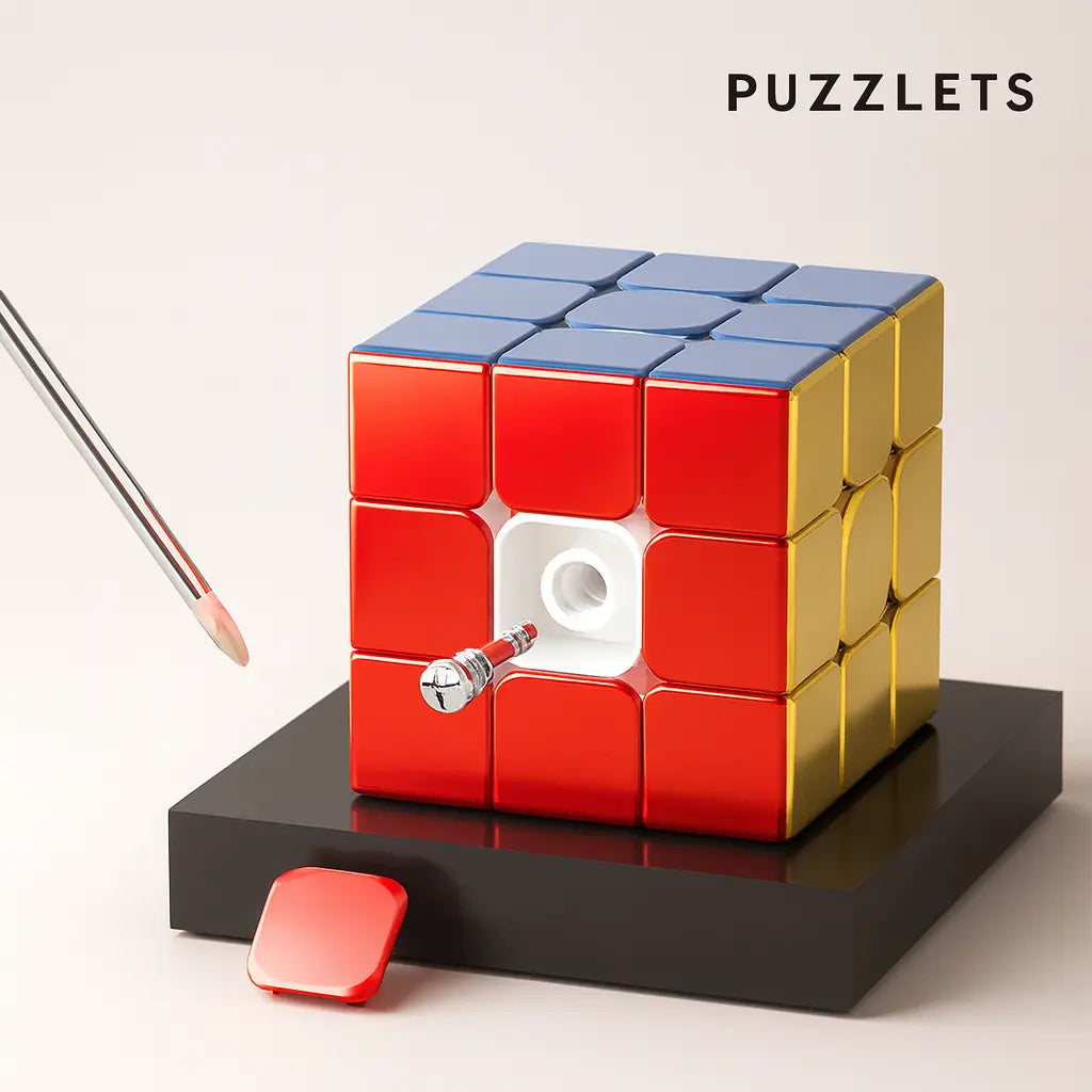 Puzzlets Metal 3×3 Brain Cube – Premium Alloy Puzzle for Focus, Logic & Mindful Challenge Puzzlets