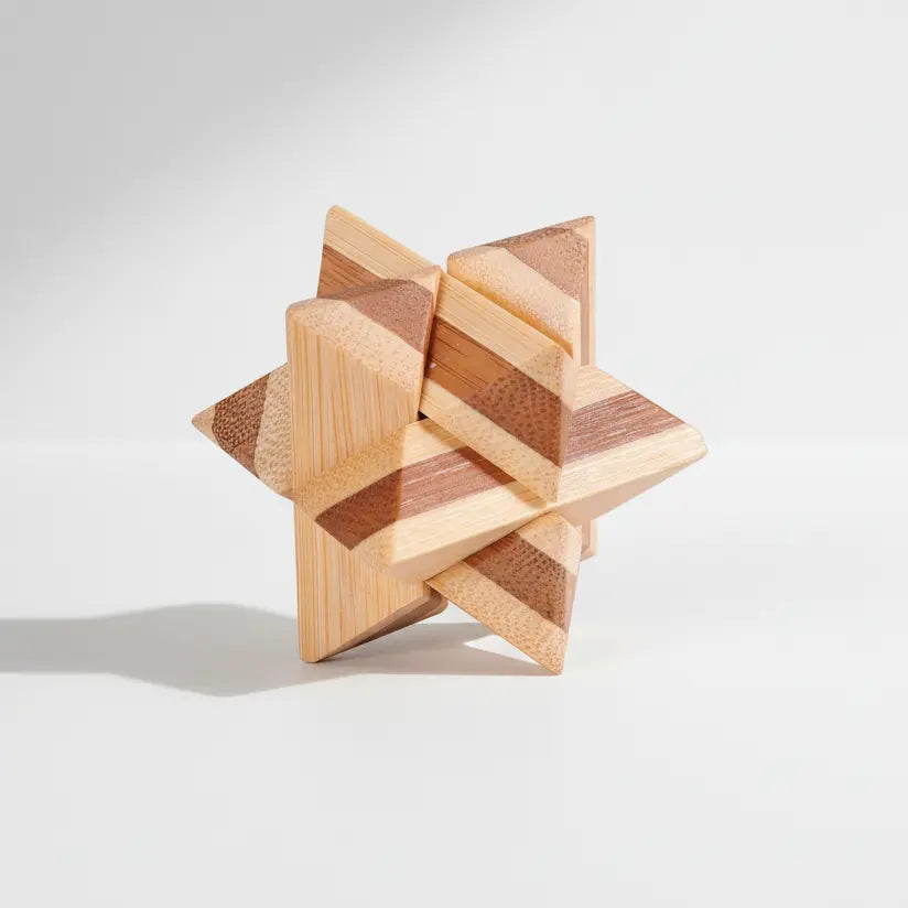 Wooden Kong Ming Puzzle for Brain Training & Focus | Premium IQ Teaser Gift for Kids & Adults | Puzzlets™ Puzzlets