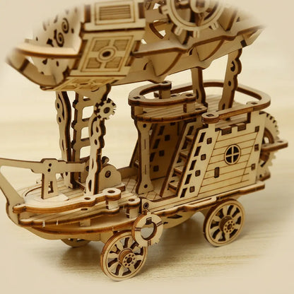 Wooden Airship Model by Puzzlets | Intelligent 3D Brain Teaser for Adults Seeking Challenge & Calm Puzzlets