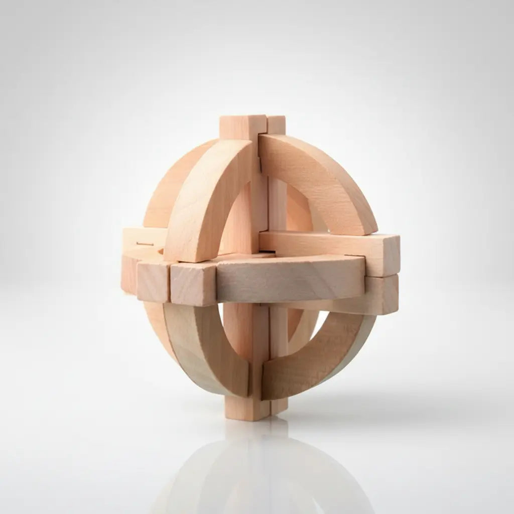 Stress-Relief Wooden Brain Teaser | Puzzlets Luban Lock for Focus, Patience & Mental Clarity Puzzlets